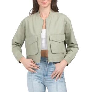 Nicole Miller Sage Green Cotton Jacket